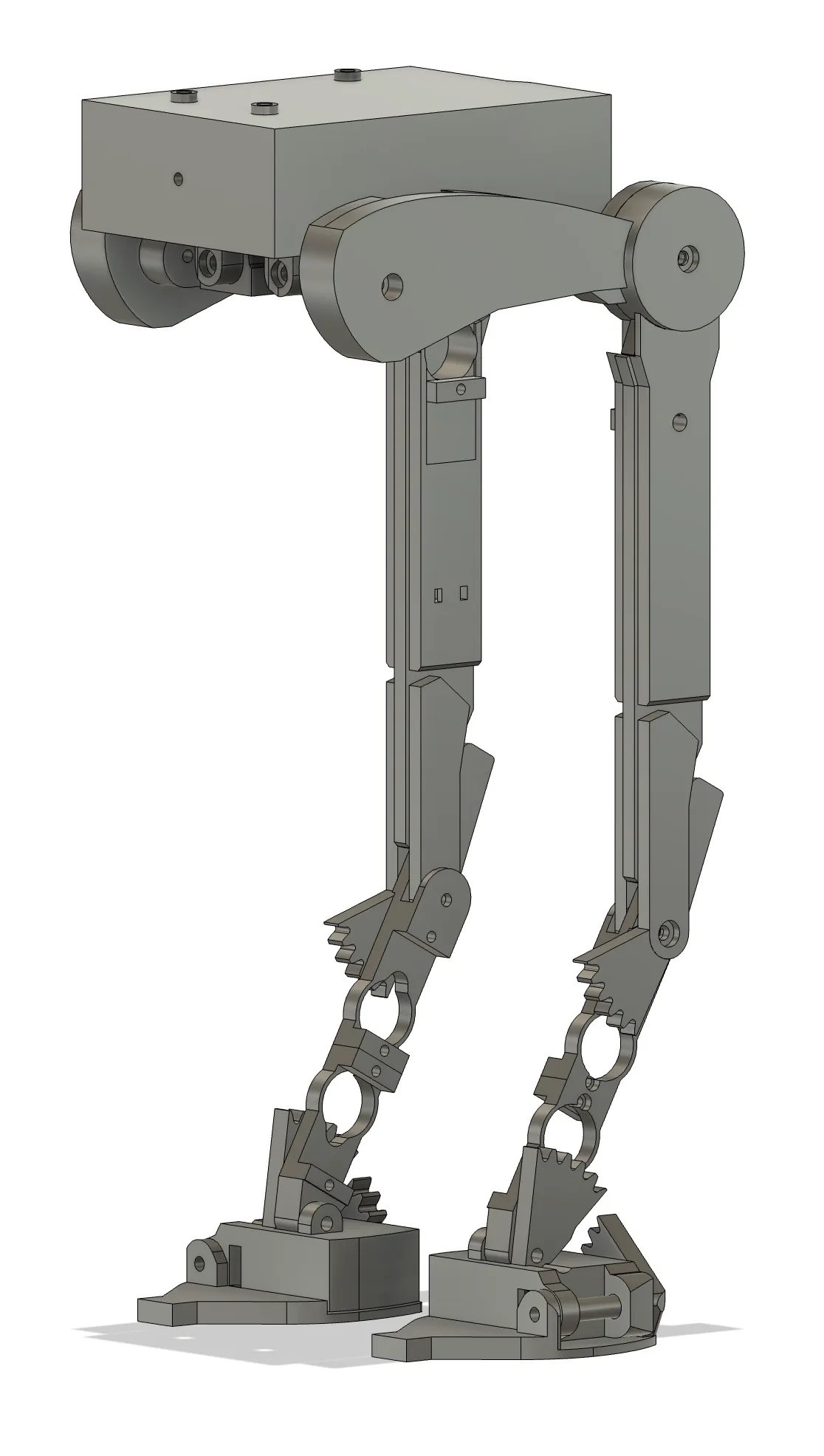 Fusion 360 render of the full leg assembly and body
