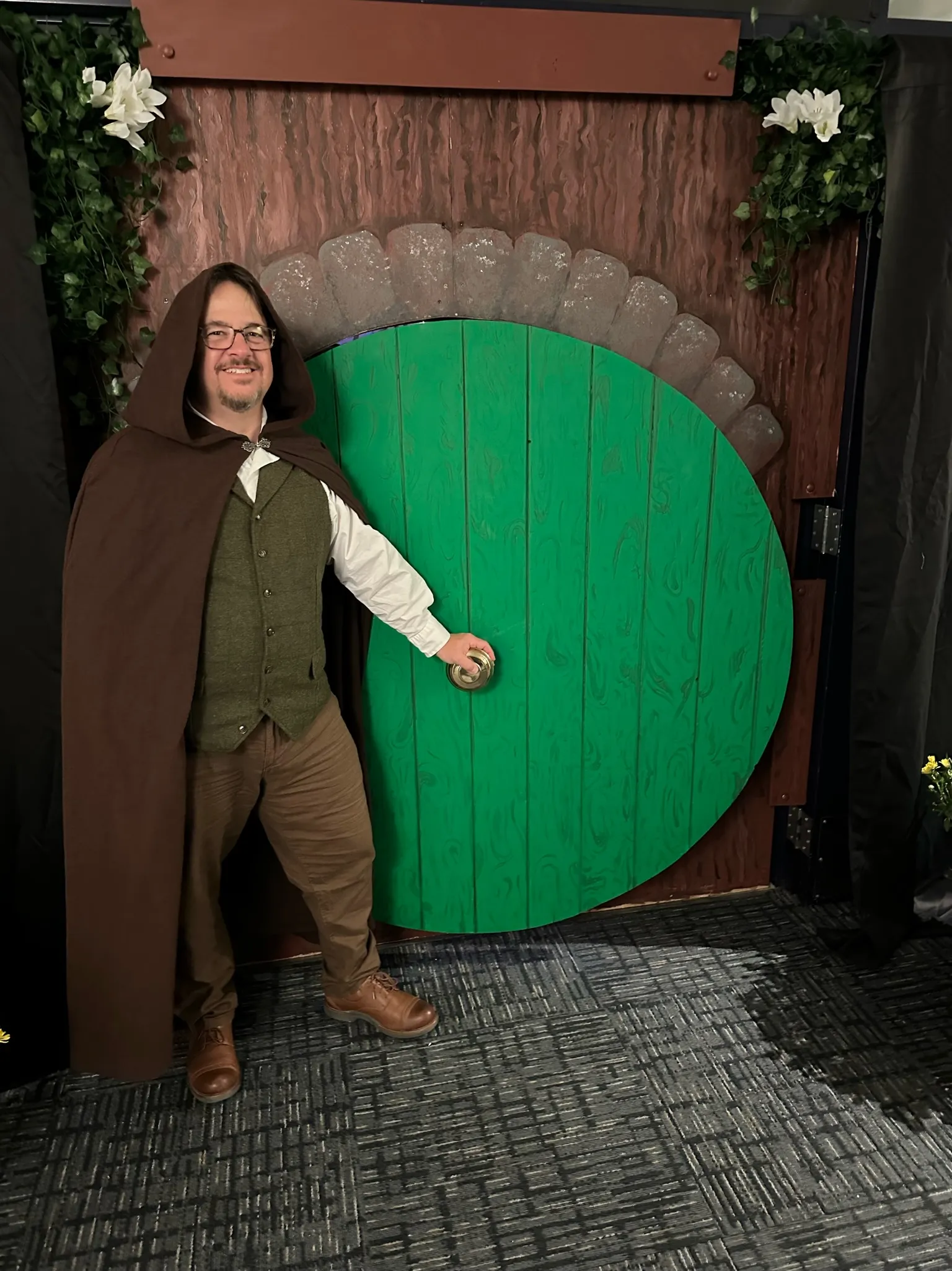 The finished door in use at an event