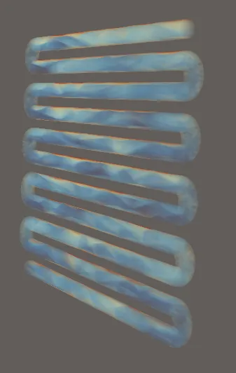 OpenFOAM simulation of convective flow through the serpentine collector tubing