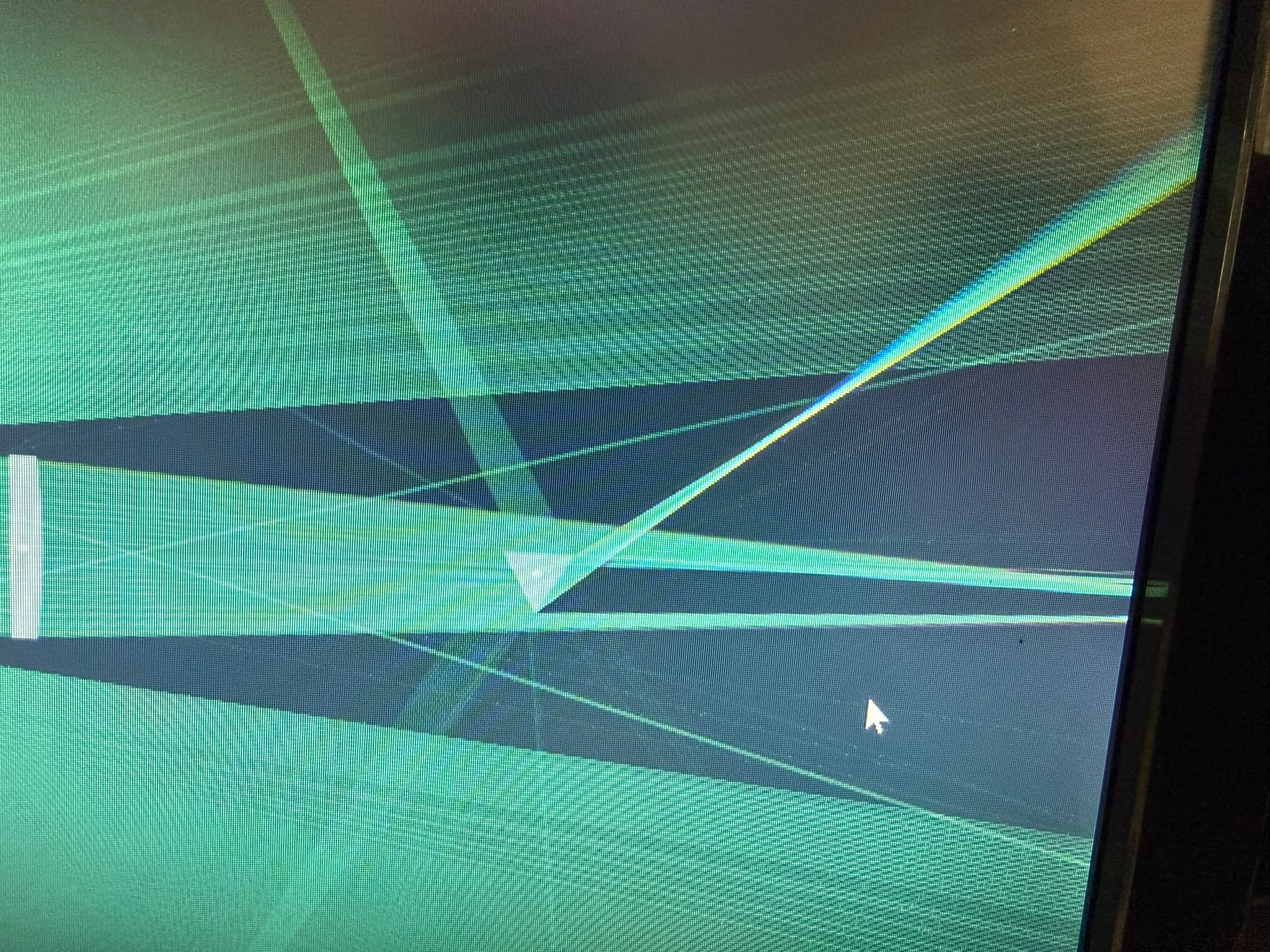 Ray-trace detail showing dispersion through the prism